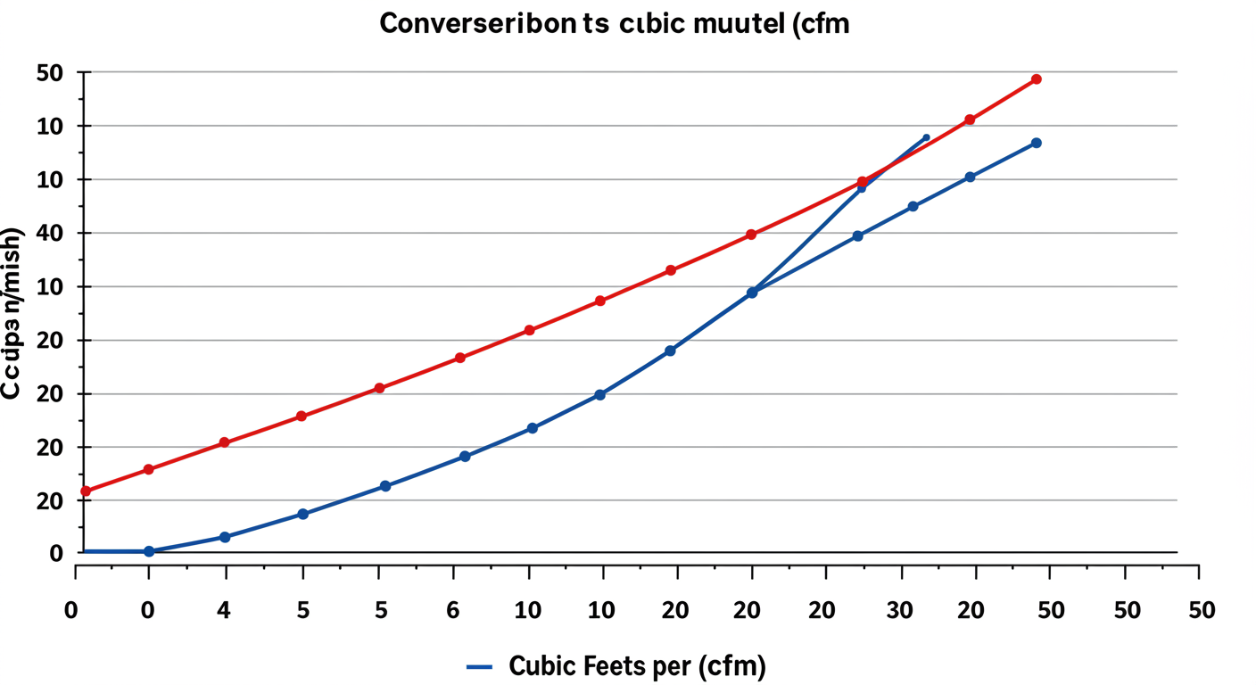 convert m3min to cfm chart