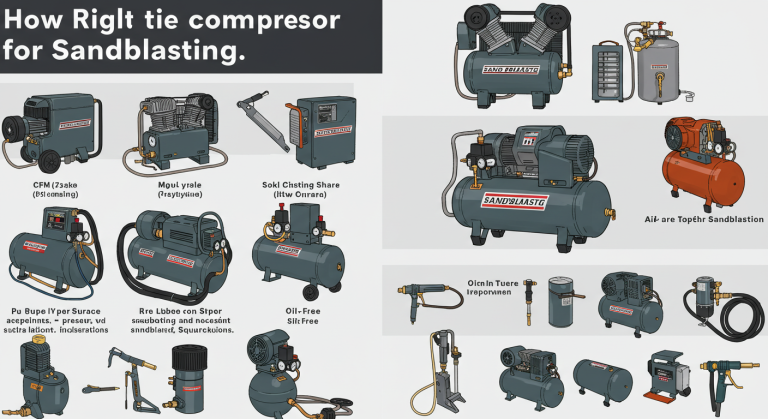 Compressor Blasts Label How to Choose the Right Air Compressor for Sandblasting? Guide - VIBRANT
